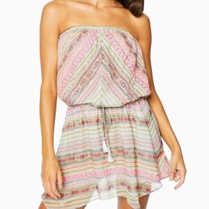 Ramy Brook Alondra Strapless Handkerchief Coverup Dress